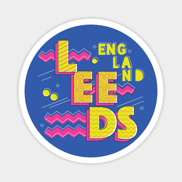 Retro 90s Leeds, England Magnet by SLAG_Creative